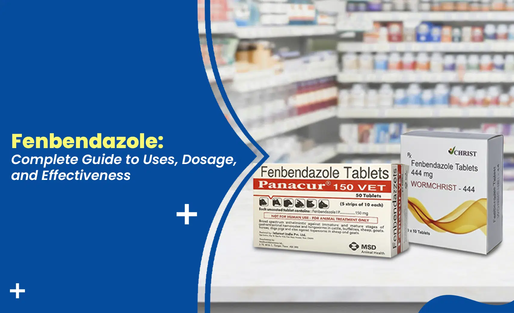 Fenbendazole tablets displayed in pharmacy, illustrating fenbendazole uses, dosage, and effectiveness