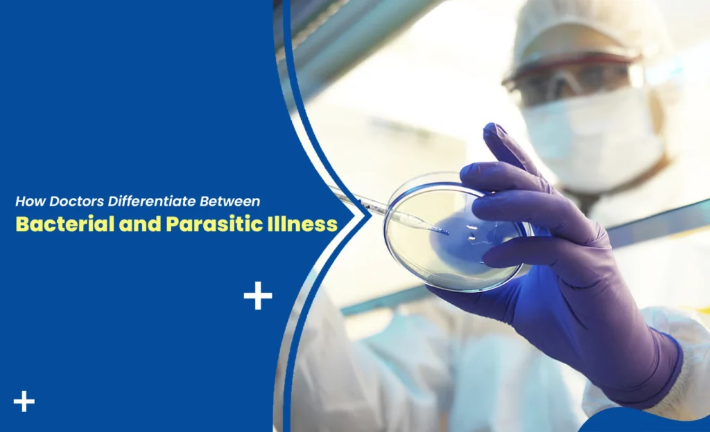 Doctor examining lab sample for infection diagnosis