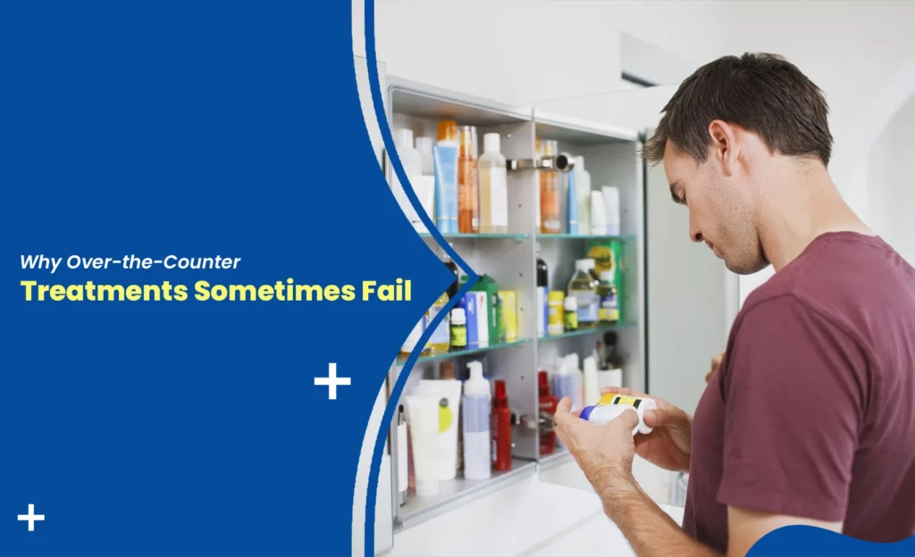 Man checking OTC medicines in cabinet