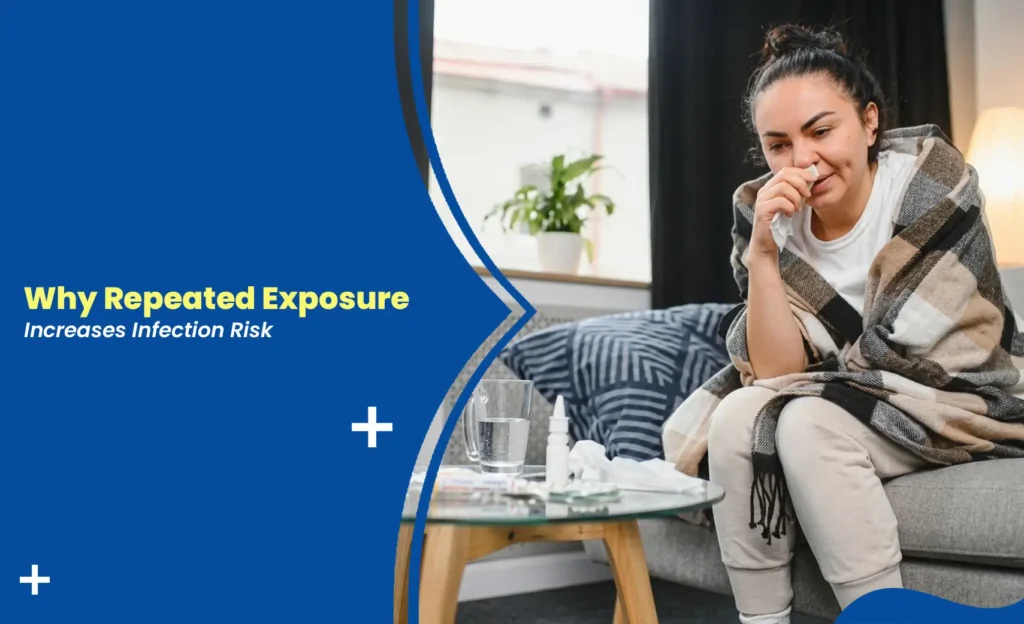 Sick woman with infection risk