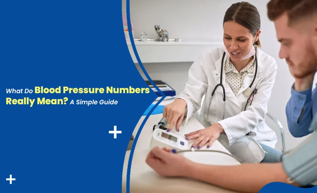 Doctor checking a patient’s blood pressure with a digital monitor during a clinic visit